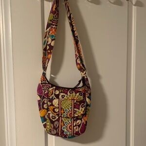 Vera Bradley Quilted Floral Crossbody Bag in Purple and Multicolor.. 7wx8 1/2 l
